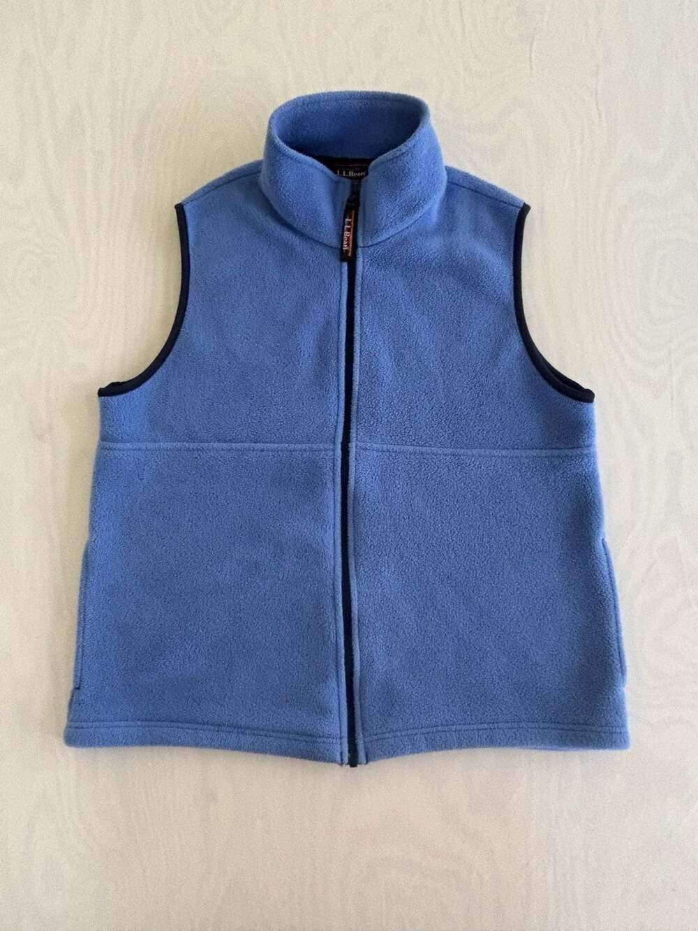 L.L. Bean Women's Blurple Full Zip Fleece Vest with Navy Trim Medium Regular